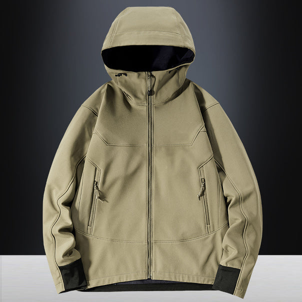 Men's lightweight softshell functional jacket with hood, windproof membrane and ergonomic cut Mune Fashion