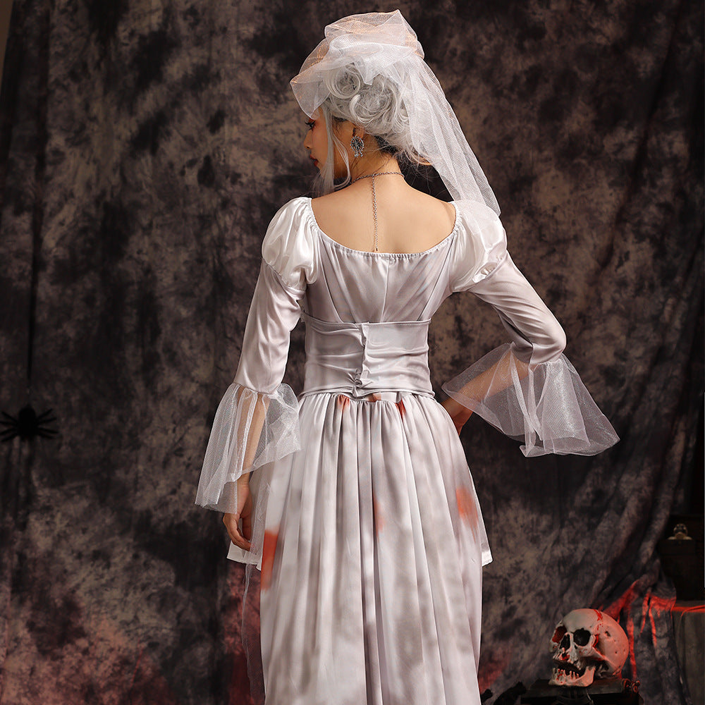 Men's Creepy Ghost Costume with Stylish Hat and Torn Details Mune Fashion