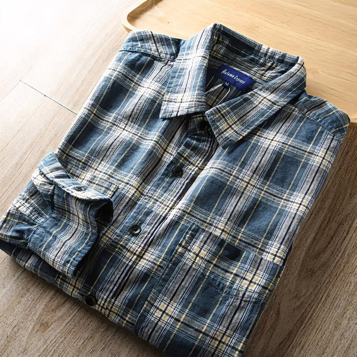 Men's Checked Flannel Shirt with Chest Pockets and Regular Fit Mune Fashion