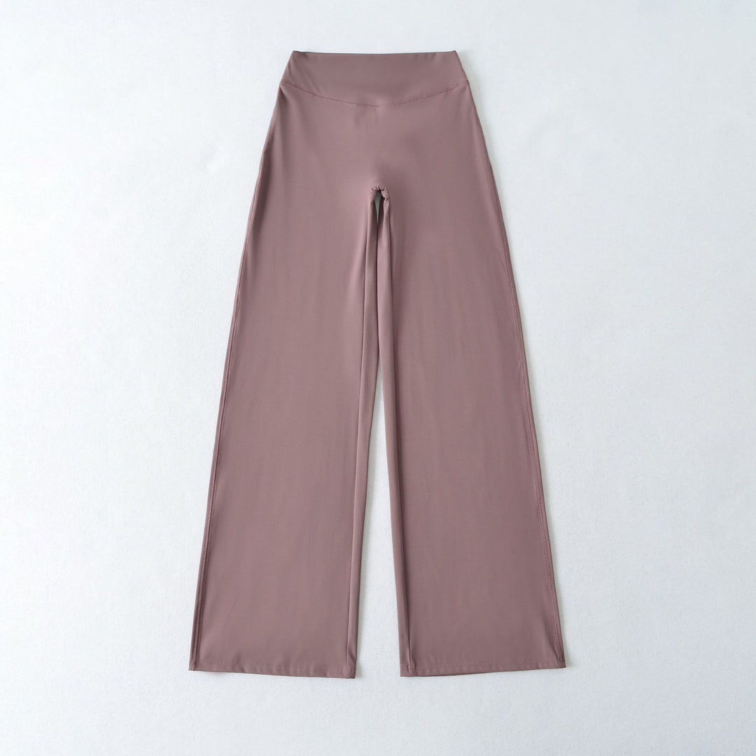 Women's Wide High Waist Lounge Pants made of Stretch Jersey with Flowing Flare Mune Fashion