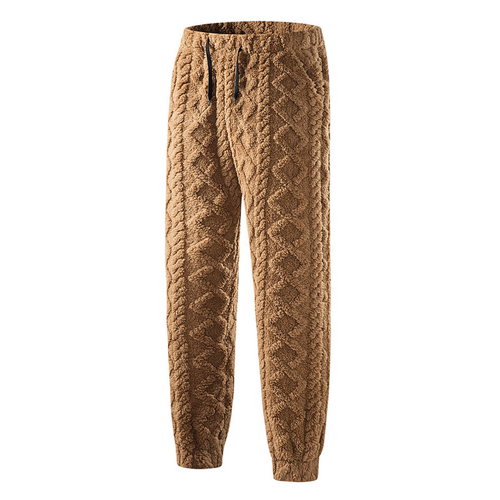 Damen Strukturierte Strick-Jogginghose mit Zopfmuster und elastischem Bund Mune Fashion
