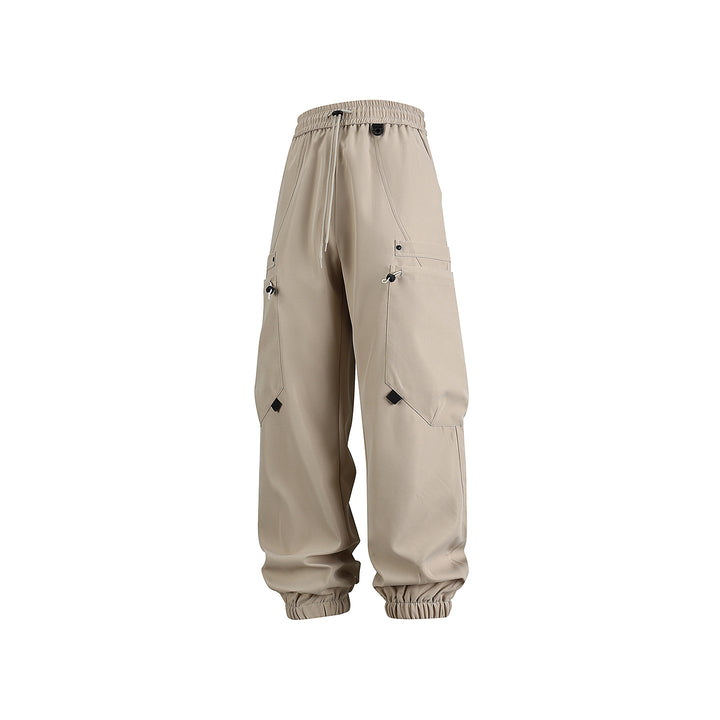 Men's Technical Cargo Jogging Pants with Elastic Tunnel Drawstring Waist and Multifunctional Flap Pockets Mune Fashion