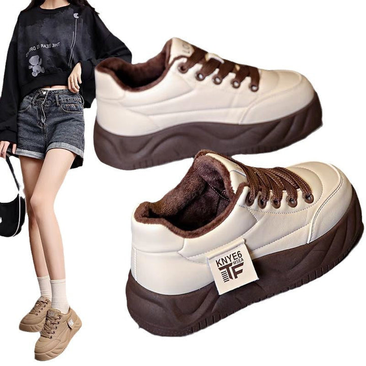 Women Fleece-lined Chunky Sneakers with non-slip sole and fashionable design Mune Fashion