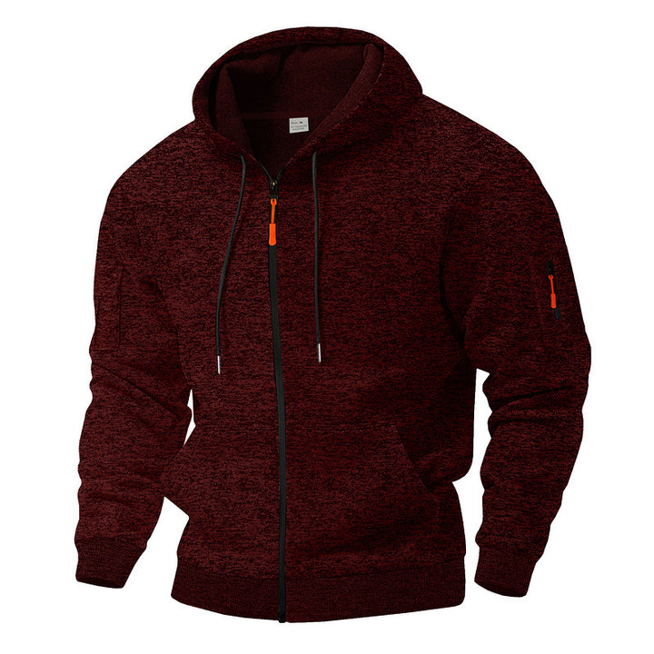 Men's casual hoodie jacket with full zipper and arm pocket Mune Fashion
