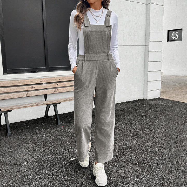 Ladies Casual Cotton Jumpsuit with Wide Legs Mune Fashion