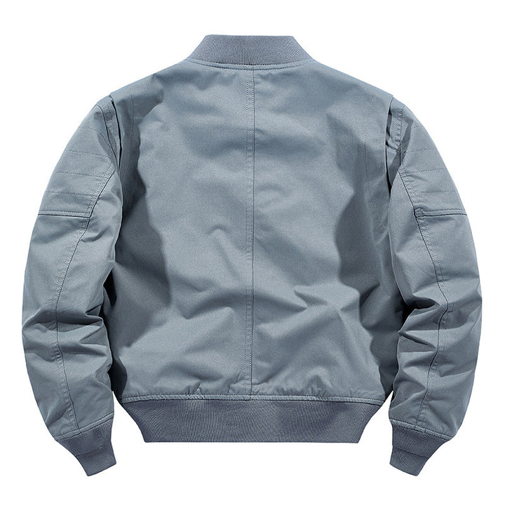 Men's lightweight canvas bomber jacket with full zip, zip pockets, and ribbed cuffs Mune Fashion