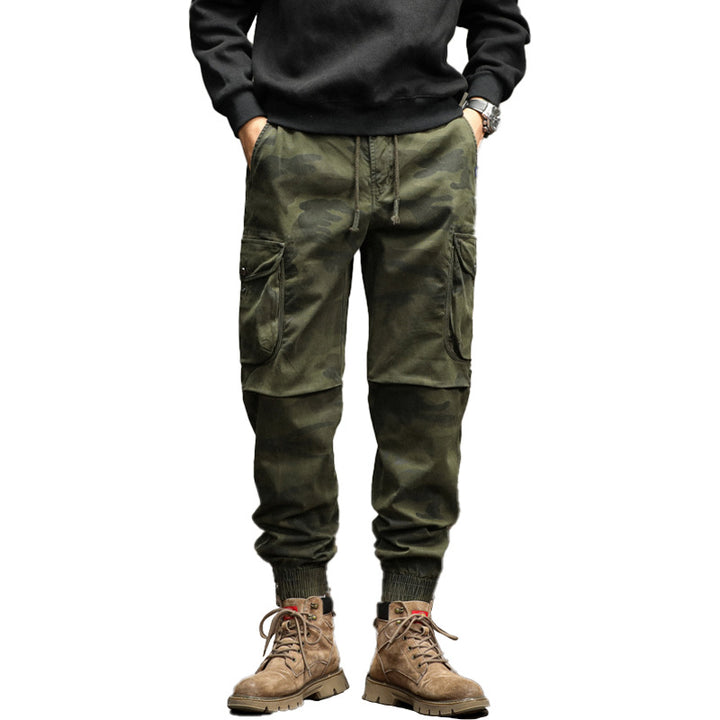 Herren Camouflage Cargo-Jogginghose mit elastischem Bund, Bündchen und Mehrfach-Taschen Mune Fashion