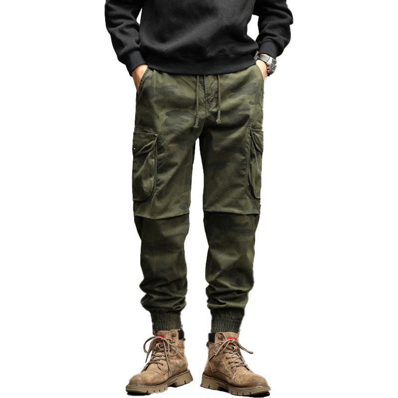 Herren Camouflage Cargo-Jogginghose mit elastischem Bund, Bündchen und Mehrfach-Taschen Mune Fashion