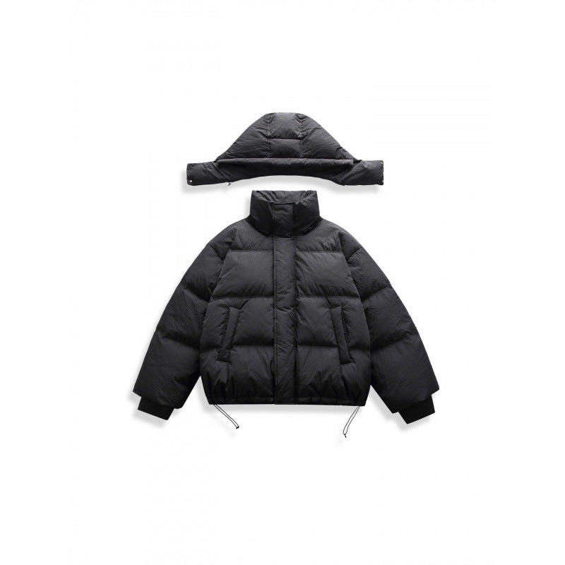 Unisex Short Padded Jacket with Hood, High Stand-Up Collar, and Adjustable Hem Mune Fashion
