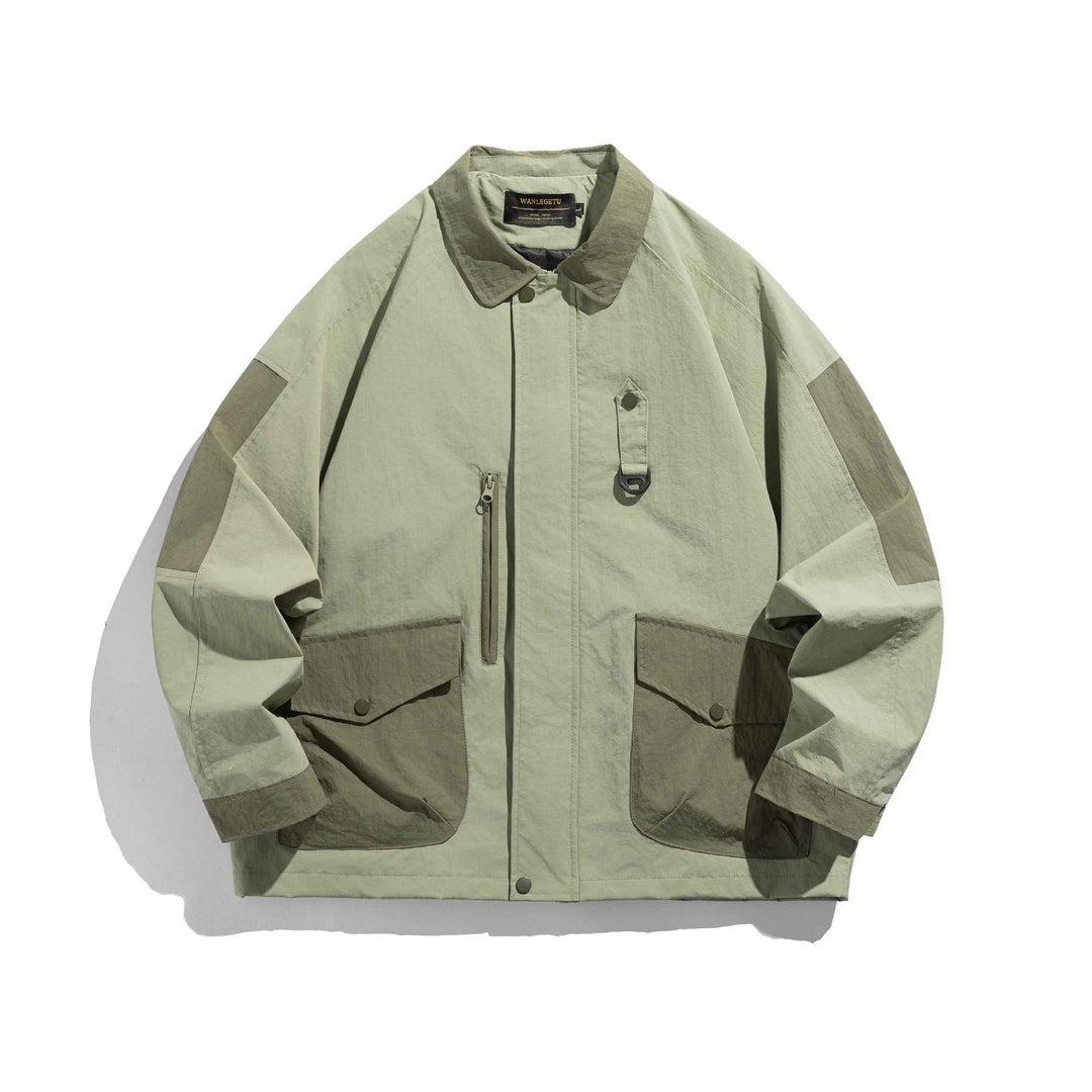 Unisex utilitarian field blouson jacket with multiple pockets and D-ring Mune Fashion