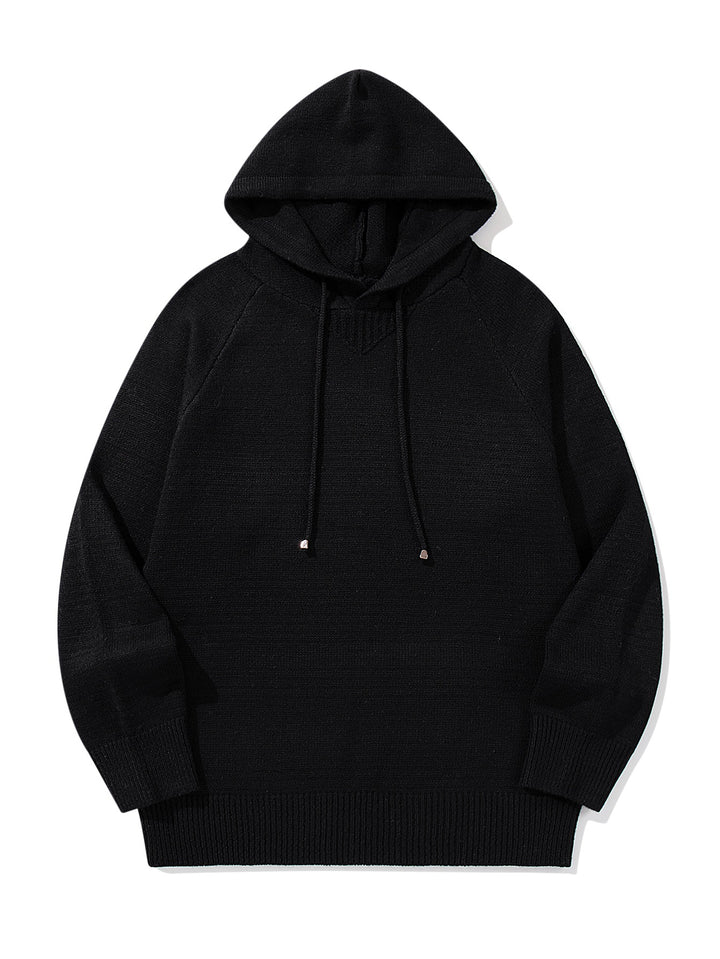 Unisex knit hoodie with raglan sleeves and wide ribbed hem Mune Fashion