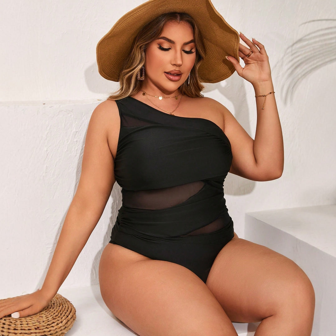 Women One-Sided Swimsuit with Sophisticated Mesh Elements Mune Fashion
