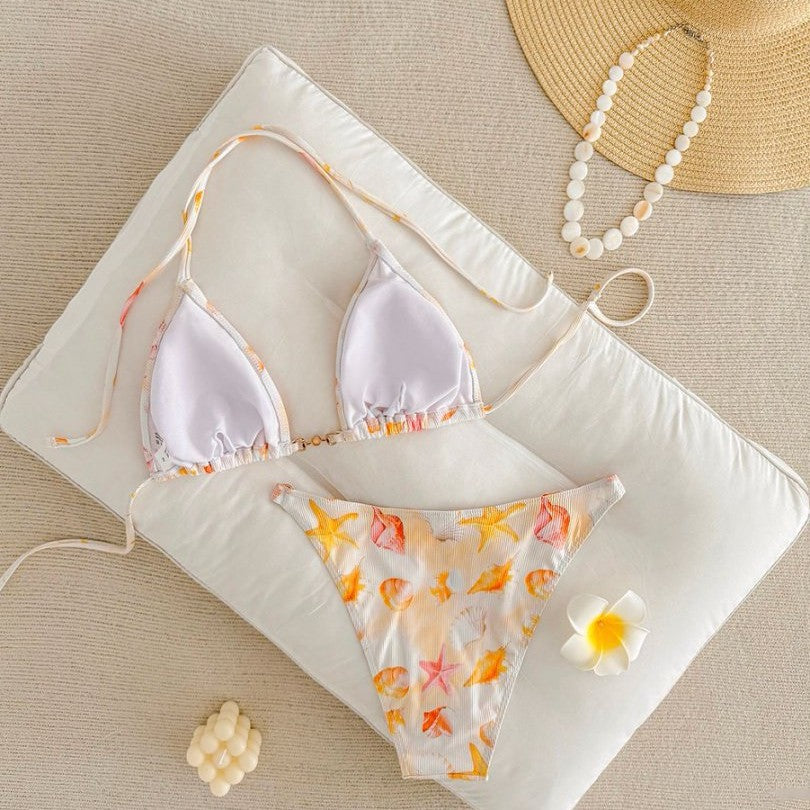 Women's triangle bikini with maritime patterns Mune Fashion