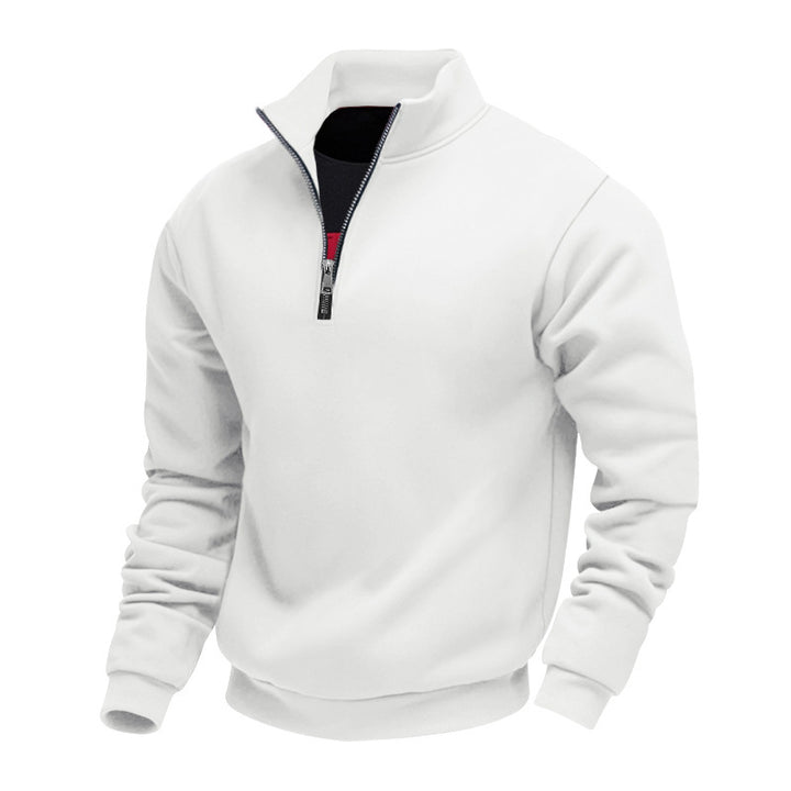 Men's classic half-zip sweater with stand-up collar, brushed fleece lining and elastic ribbed cuffs Mune Fashion
