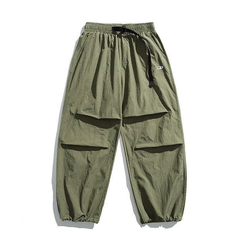 Unisex Lightweight Ripstop Cargo Pants with Multiple Flap Pockets and Elastic Hem Mune Fashion