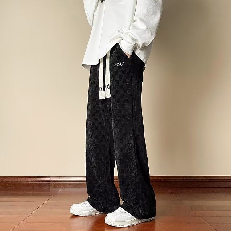 Men's Comfortable Casual Pants with Check Pattern Mune Fashion