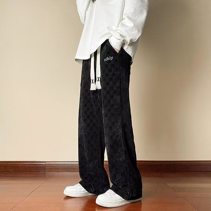 Men's Comfortable Casual Pants with Check Pattern Mune Fashion