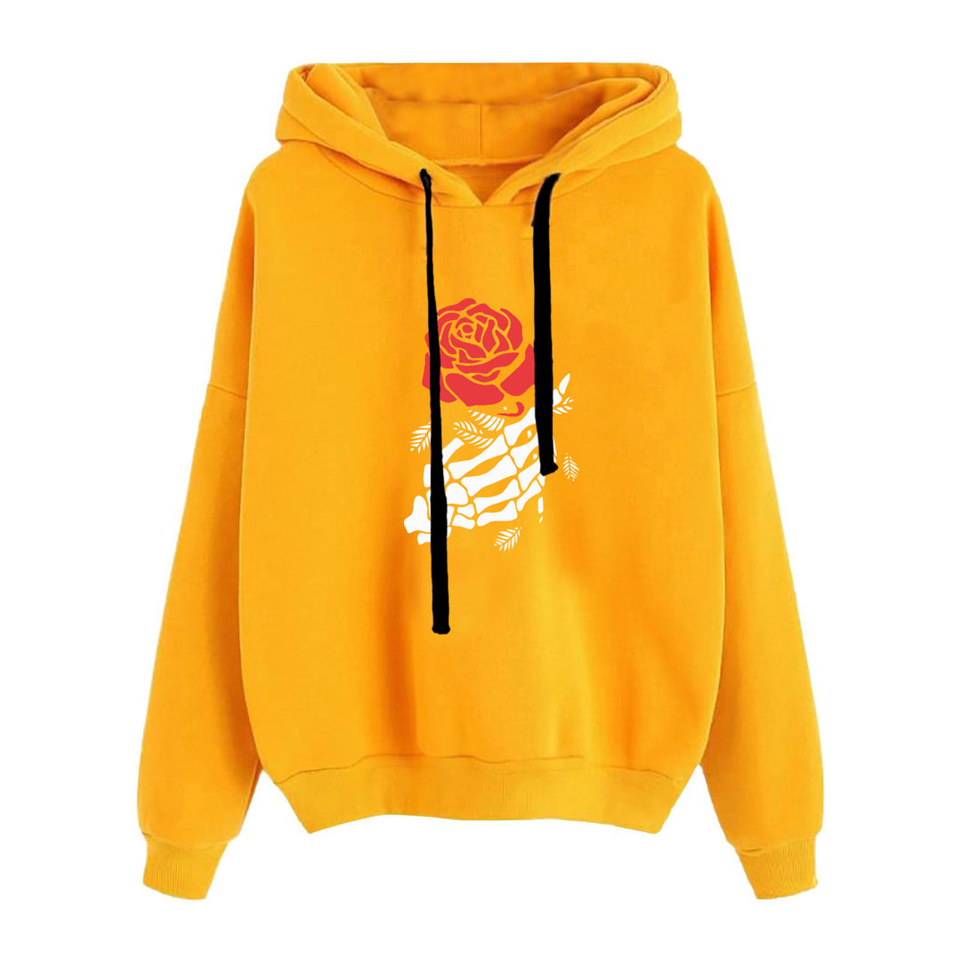 Women's casual oversized hoodie with heart and paw print, drawstring and ribbed cuffs Mune Fashion