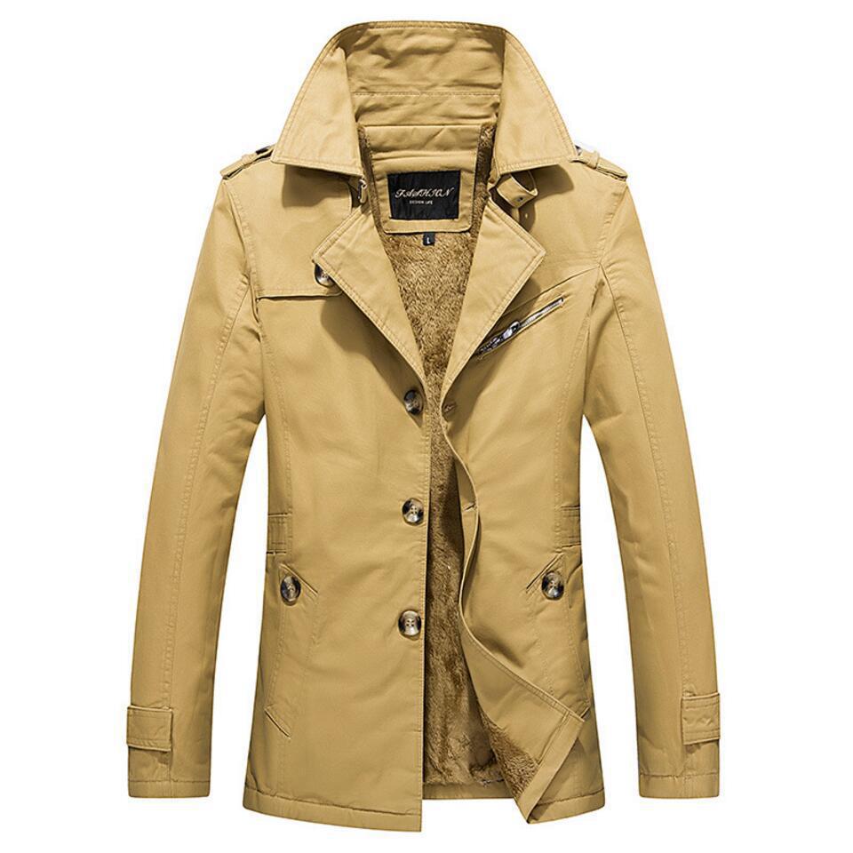 Men's short coat with teddy fleece lining, stand-up collar and double-breasted button placket Mune Fashion