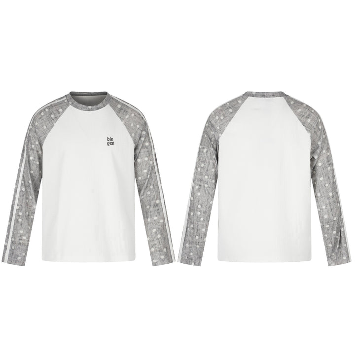Unisex waffle texture sweatshirt with transparent contrast sleeves, raglan and side stripes Mune Fashion