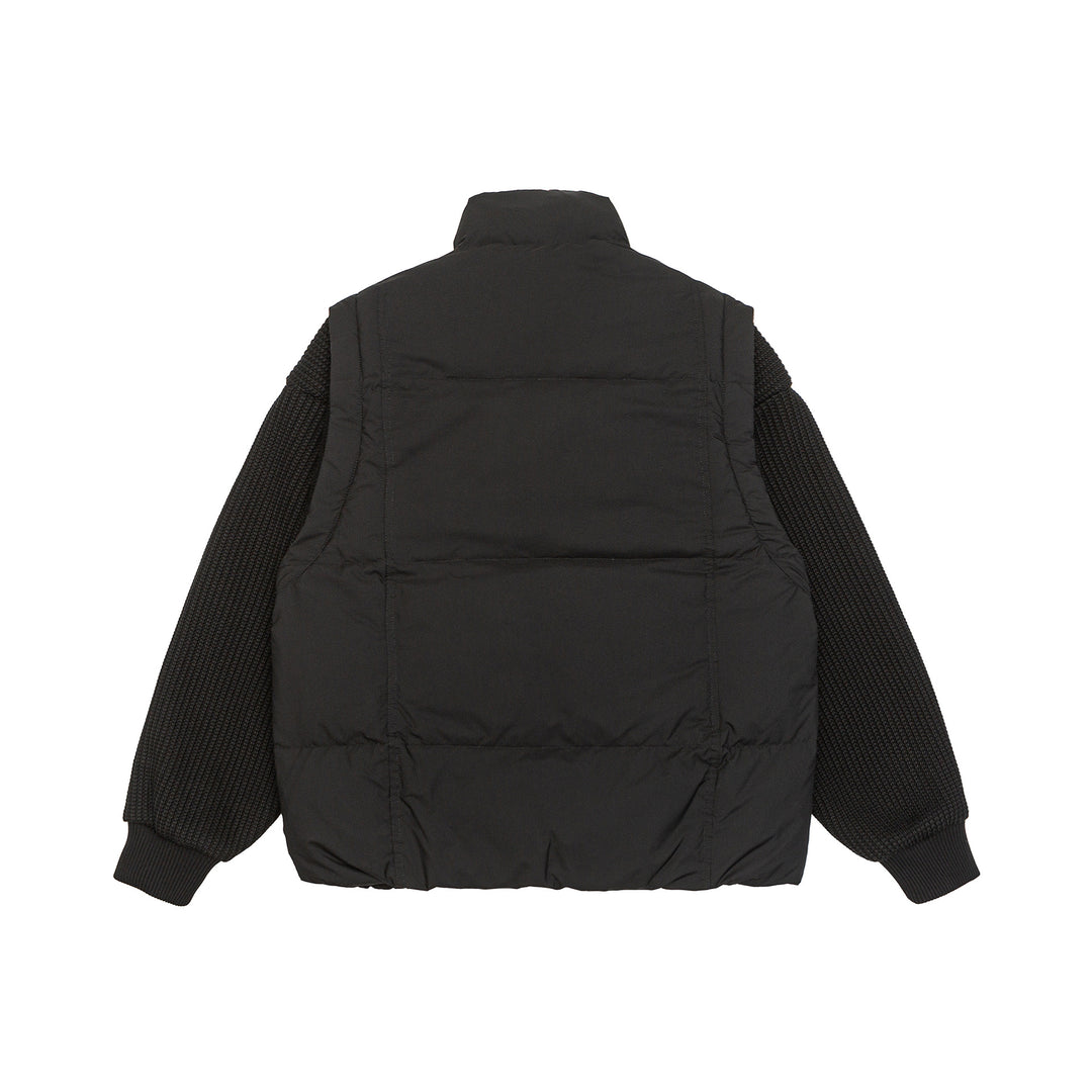 Men's Insulated Hybrid Quilted Jacket with Knitted Sleeves and High Standing Collar Mune Fashion