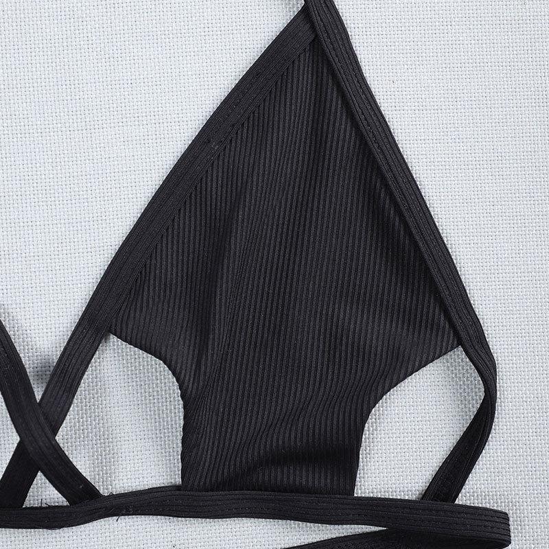 Women's triangle bikini with trendy cut and sophisticated tying technique Mune Fashion