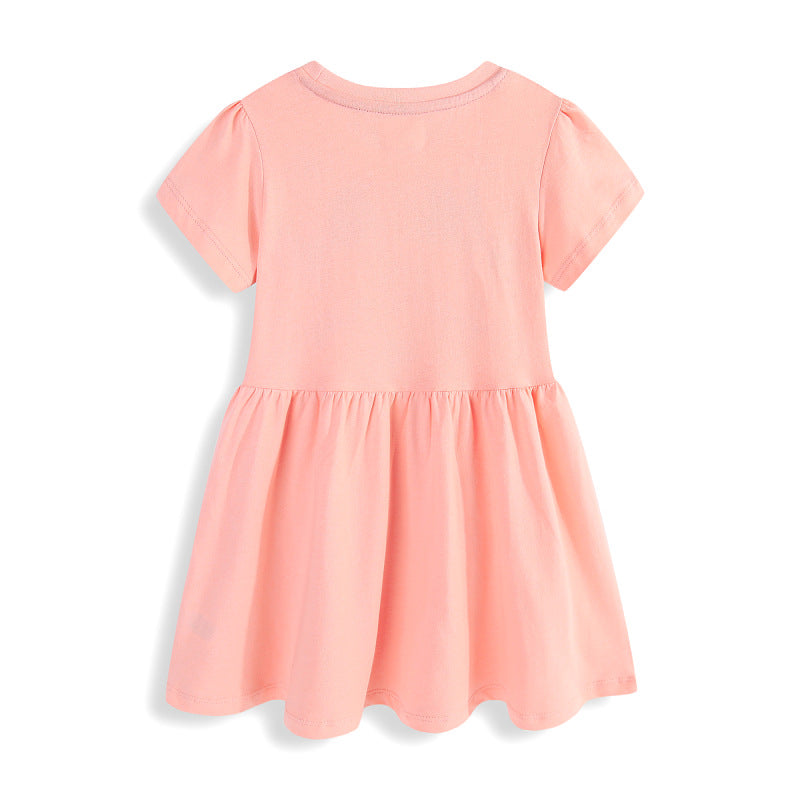 Girls summer dress with colorful unicorn motif and cheerful appliqués Mune Fashion