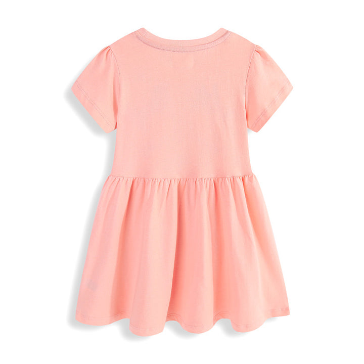 Girls summer dress with colorful unicorn motif and cheerful appliqués Mune Fashion