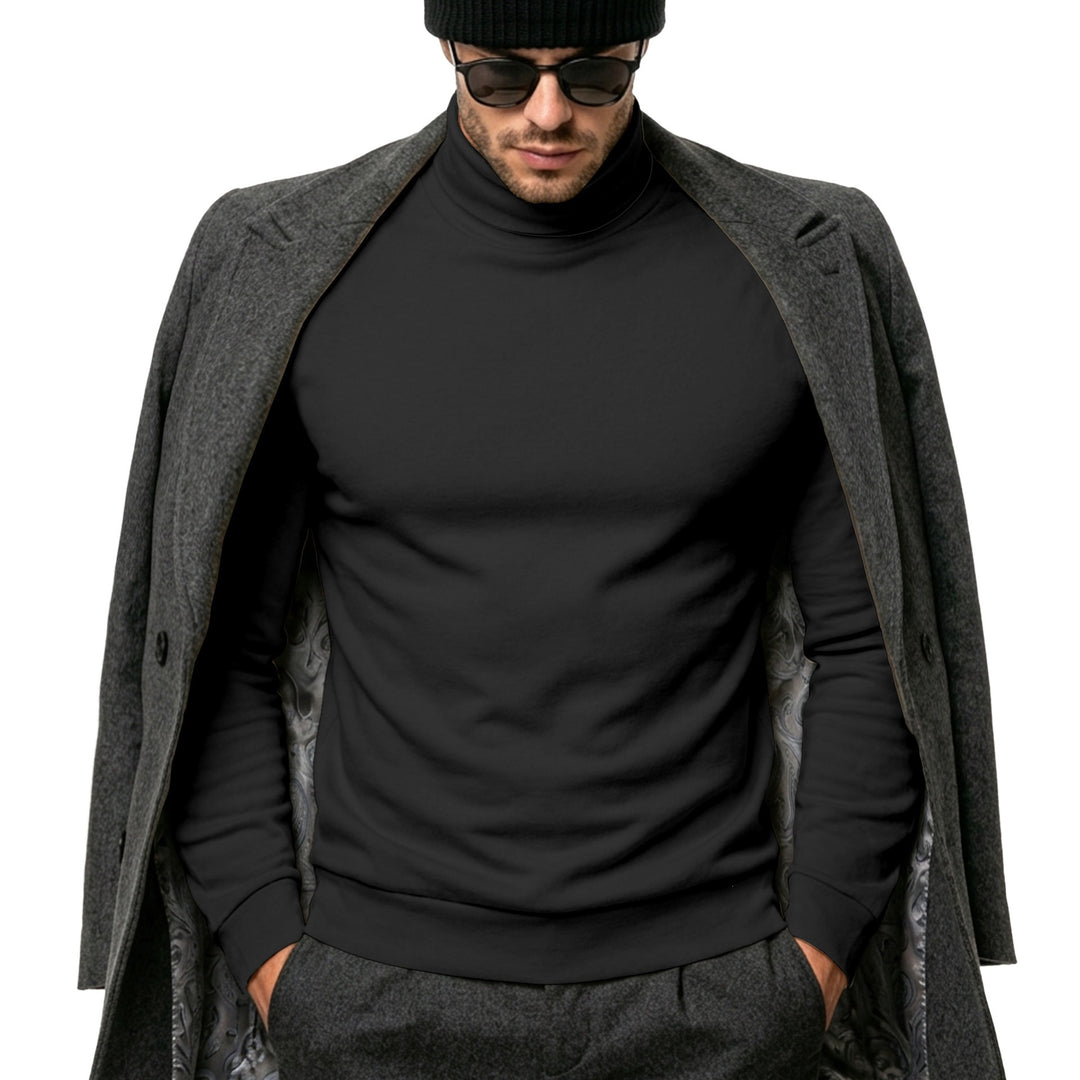 Men's Elegant Cotton Blend Turtleneck Sweater Slim Fit Mune Fashion