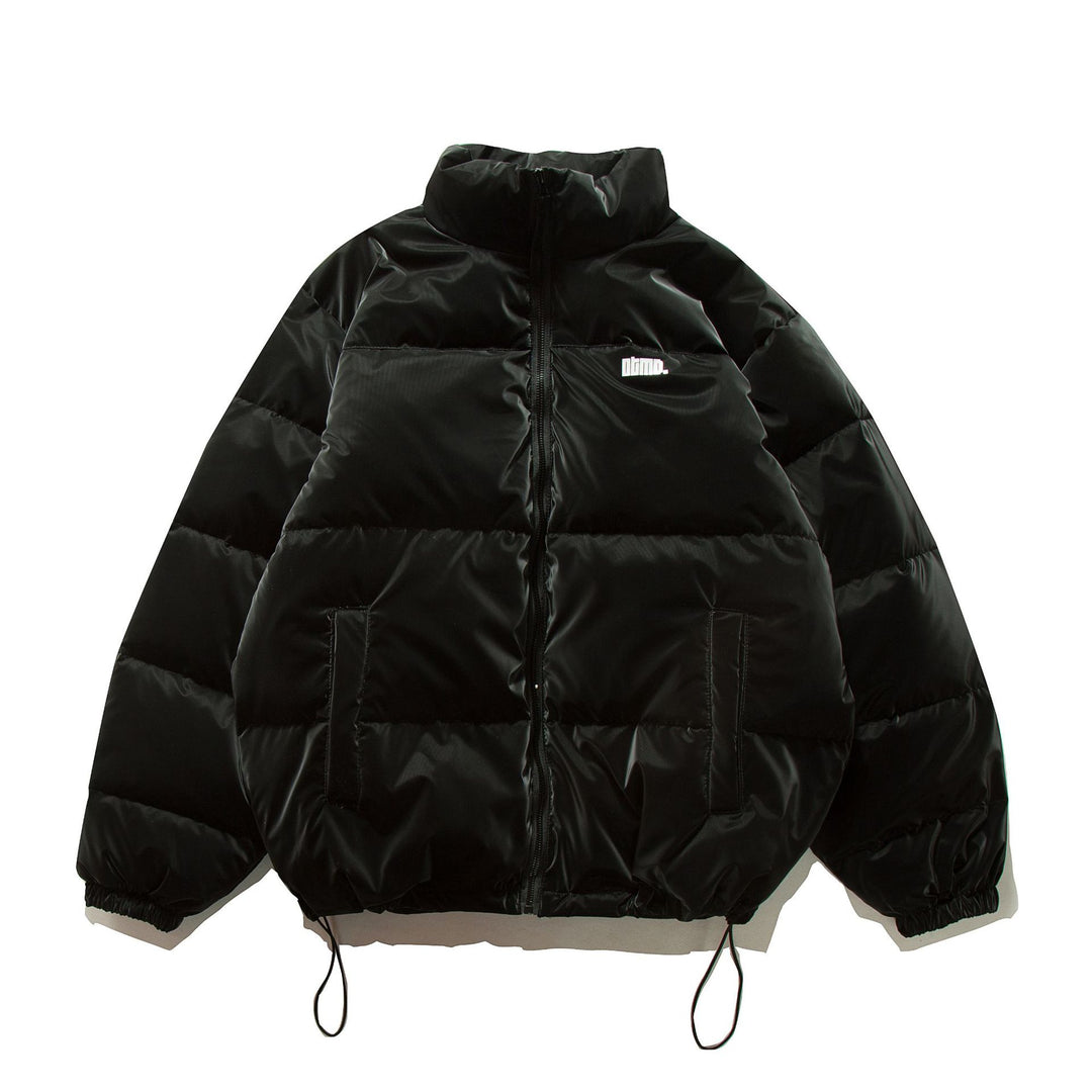 Unisex Short Oversized Quilted Puffer with High Stand-Up Collar and Drawstring Mune Fashion
