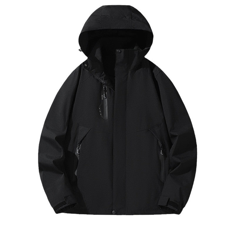 Men's softshell windbreaker with hood, waterproof zippers, and adjustable hem Mune Fashion