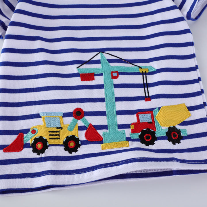 Unisex cotton T-shirt with colorful construction site motif Mune Fashion
