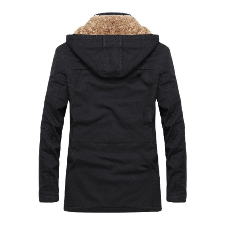 Men's utility parka with teddy fleece lining, hidden front placket, and multifunctional pockets Mune Fashion