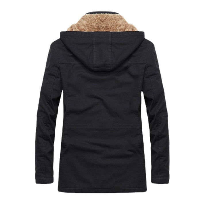 Men's utility parka with teddy fleece lining, hidden front placket, and multifunctional pockets Mune Fashion