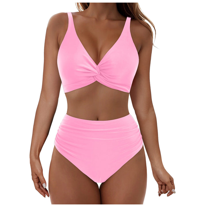 Women's High-Waisted Bikini Set with Wrap Top Mune Fashion