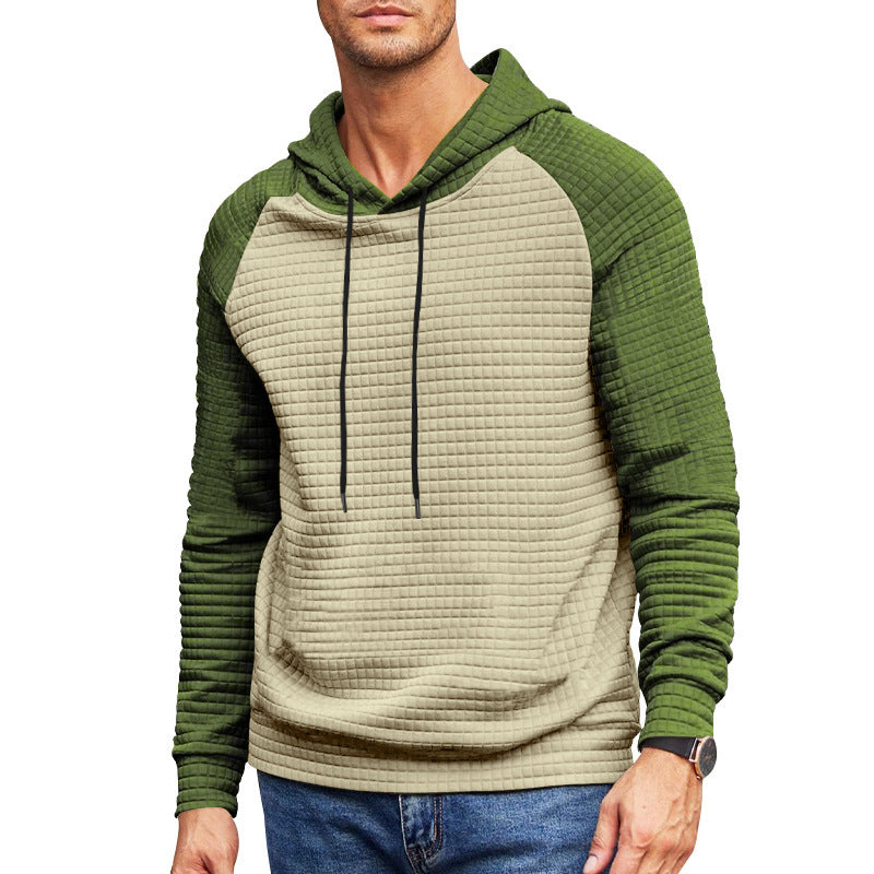 Men's textured hoodie with raglan sleeves and quilted structure Mune Fashion