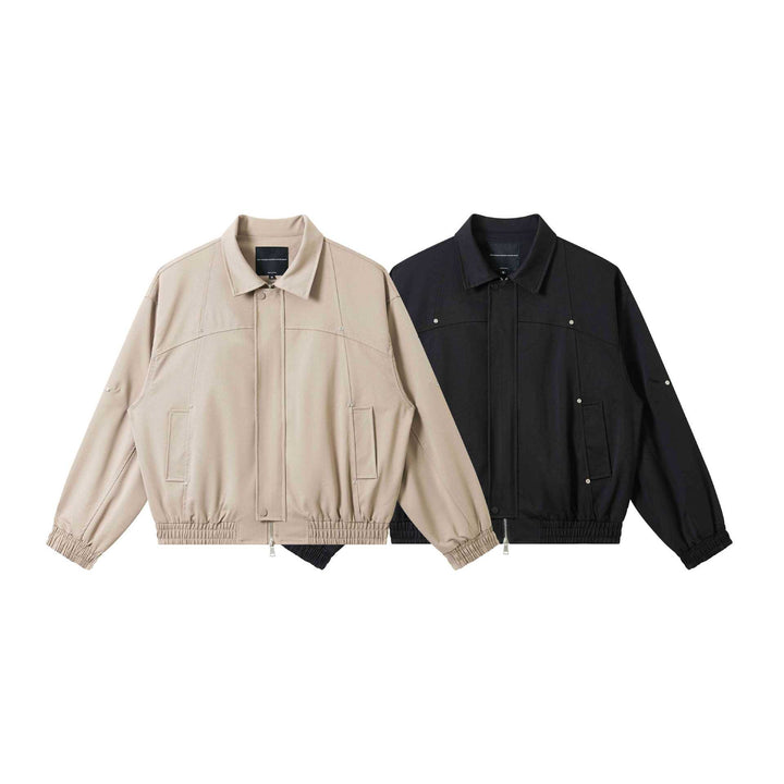 Unisex Short-cut technical blouson jacket with concealed front flap and elastic hem Mune Fashion