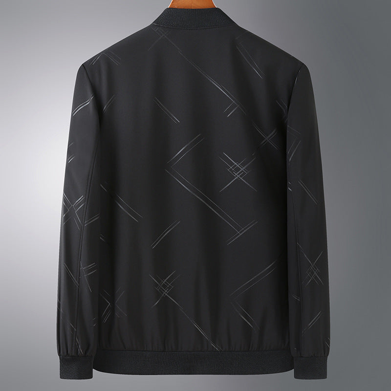 Men Lightweight Bomber Jacket made of water-repellent microfiber with concealed zipper and discreet reflective print Mune Fashion