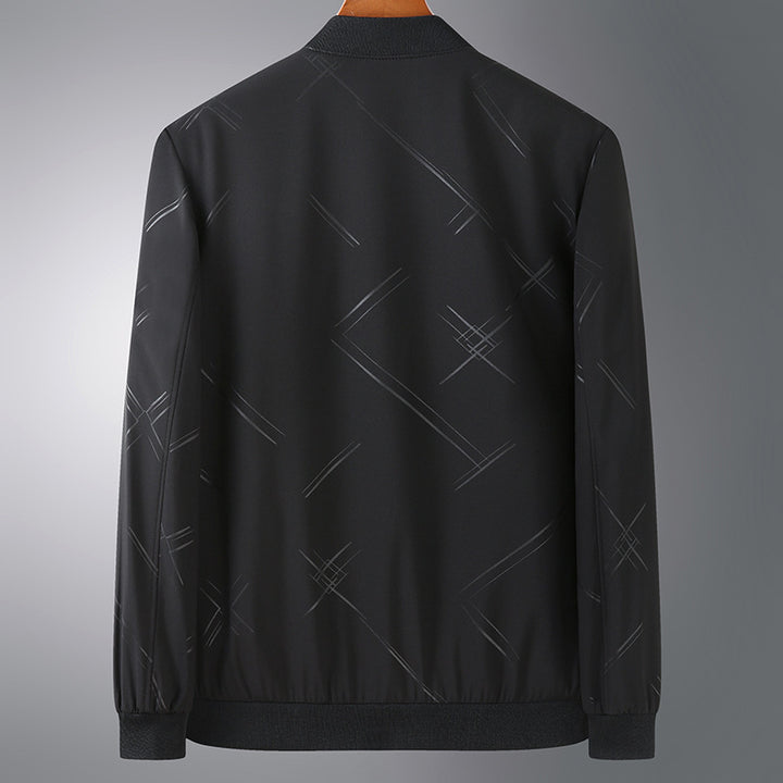 Men Lightweight Bomber Jacket made of water-repellent microfiber with concealed zipper and discreet reflective print Mune Fashion