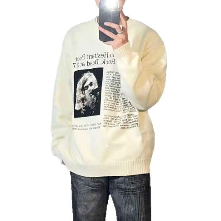 Men's Casual Oversized Sweater with Graphic Print Mune Fashion