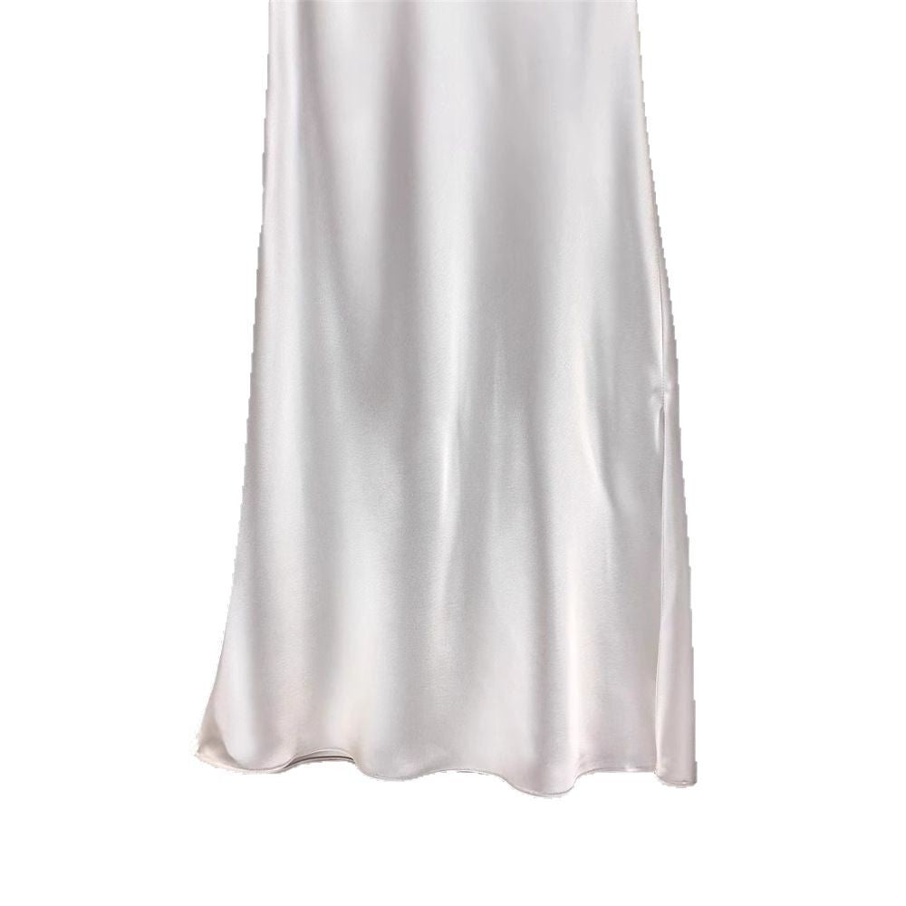 Women Elegant Midi Skirt made of high-quality Satin Mune Fashion