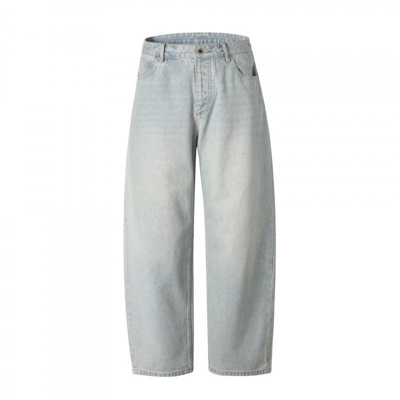 Women's Relaxed Fit Straight-Leg Denim Pants with High Waist and Soft Stonewash Details Mune Fashion