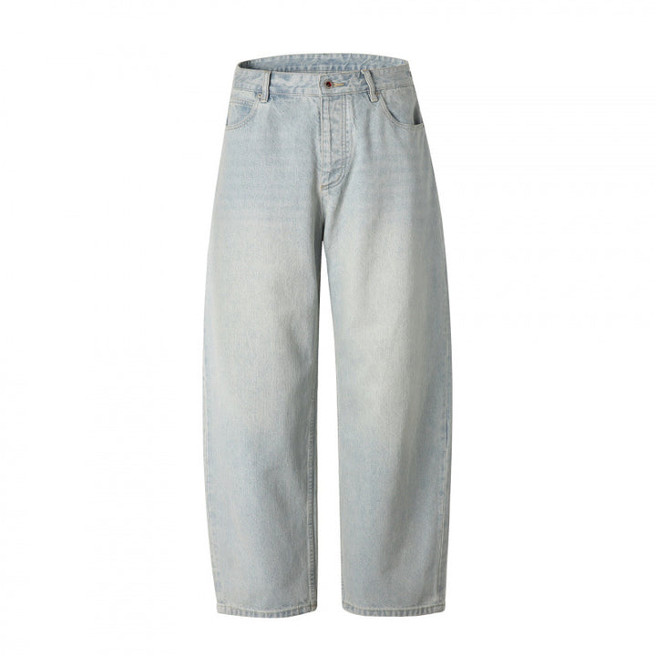 Women's Relaxed Fit Straight-Leg Denim Pants with High Waist and Soft Stonewash Details Mune Fashion