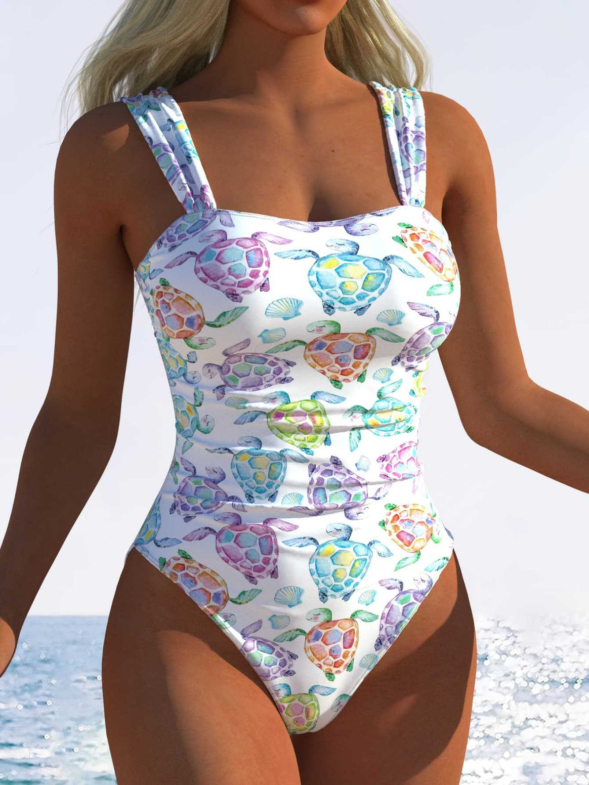 Ladies one-piece swimsuit with innovative animal print and high leg cut Mune Fashion