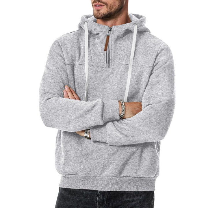 Men's nano sweat half-zip with textured interior, adjustable hood and wide ribbed hem Mune Fashion