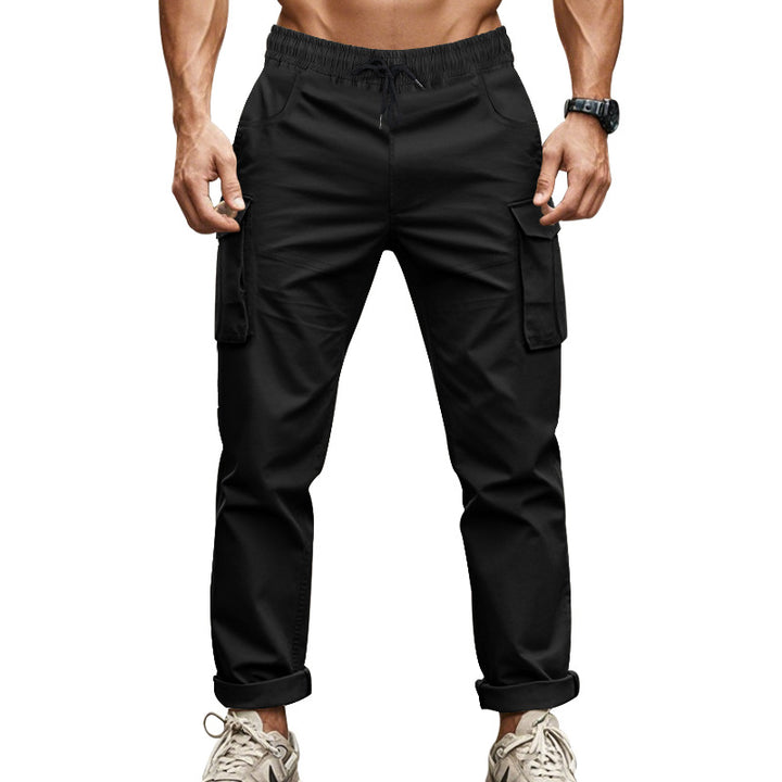 Men's urban cargo chinos in jogging style with elastic drawstring waistband and multifunctional pockets Mune Fashion