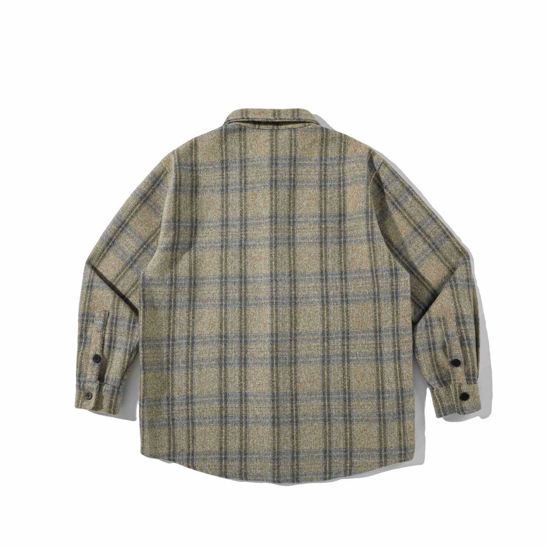 Men's overshirt made of wool blend with checked pattern Mune Fashion