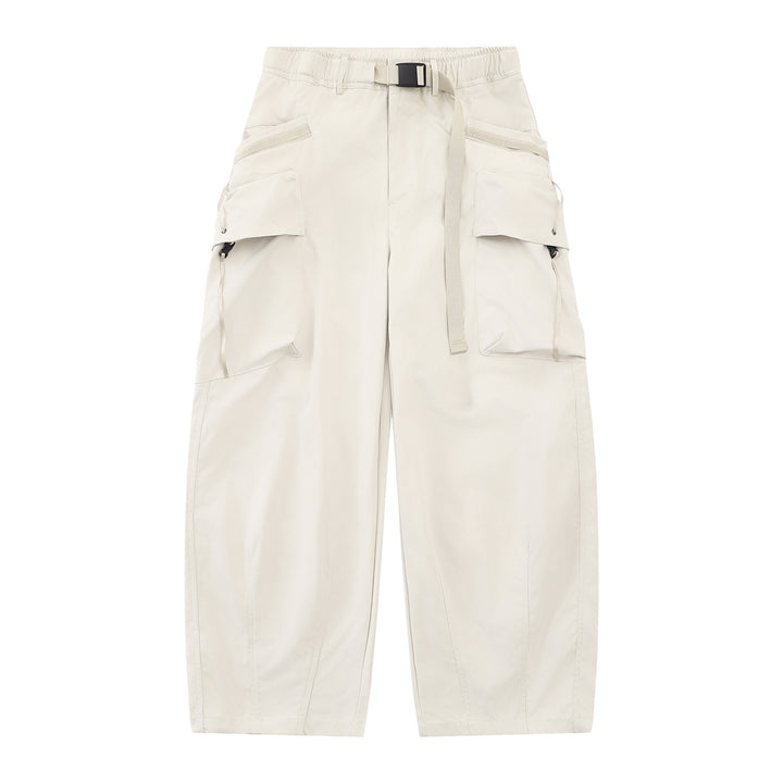 Women's Wide Cargo Culotte with Applied Pockets and Integrated Webbing Belt Mune Fashion