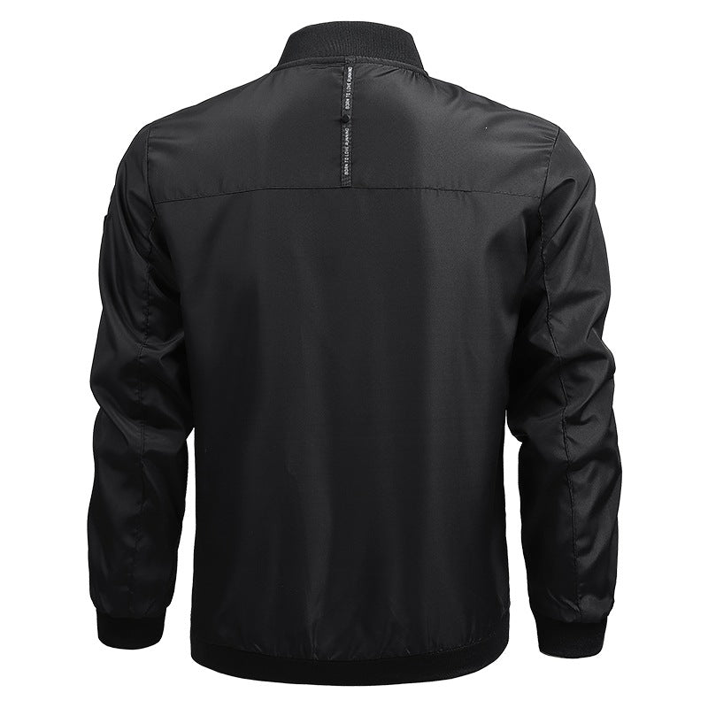 Men's lightweight water-repellent bomber jacket with zipper, ribbed hem & concealed pockets Mune Fashion