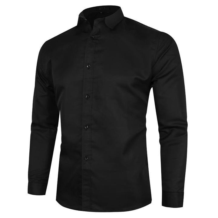 Men's Slim-Fit Business Shirt with Kent Collar Stretch Comfort and Easy-Care Cotton Blend Mune Fashion